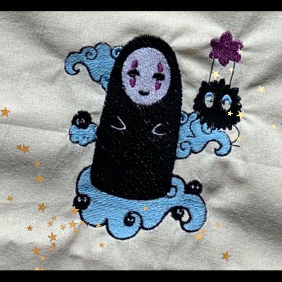 Sprited away characters embroidered Tote bag - Picture 3 of 4